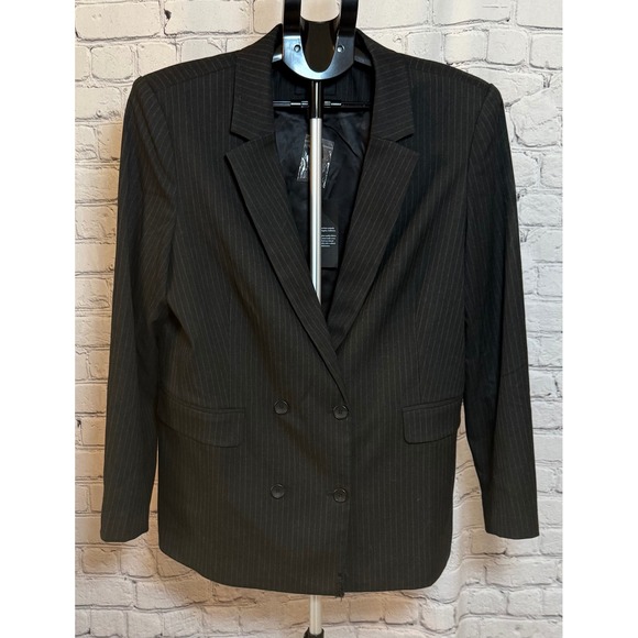 Rails Jackets & Blazers - Rails JAC Charcoal Pinstripe Blazer Double Breasted‎ Large NWT Damaged